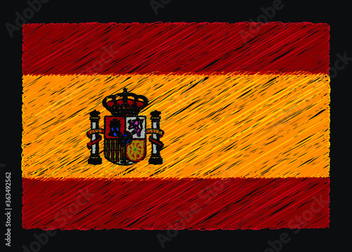 Flag of Spain in grunge style