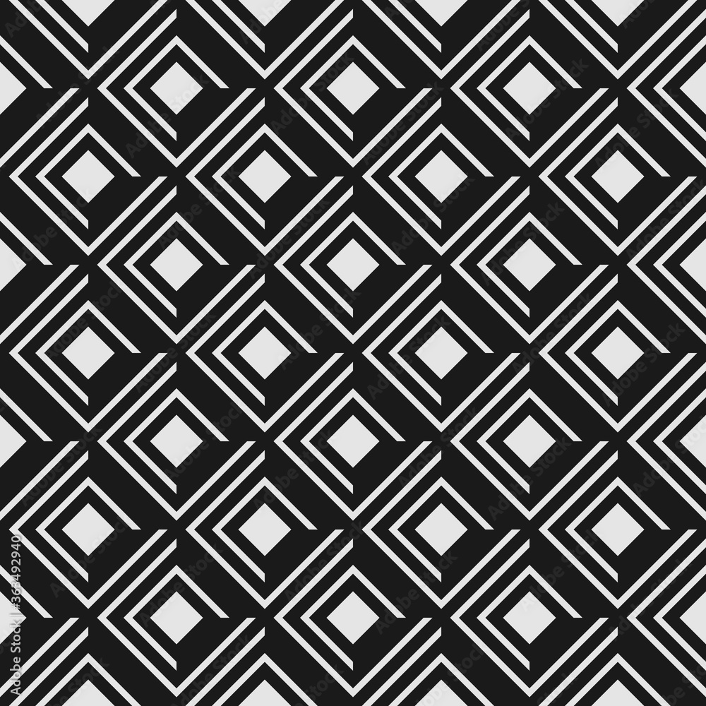 Seamless abstract linear pattern with elements of corners and rhombuses