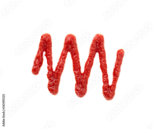 Ketchup splashes isolated on a white background