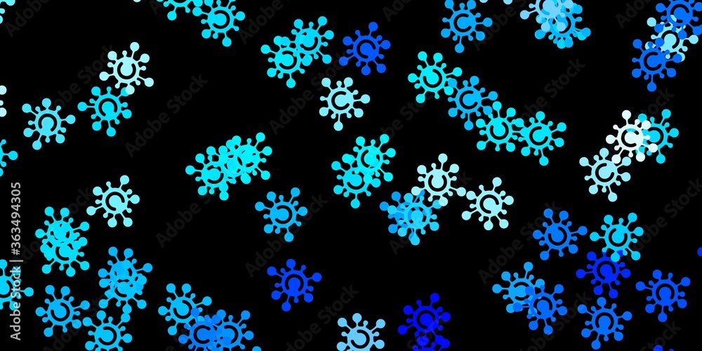 Dark blue vector template with flu signs.