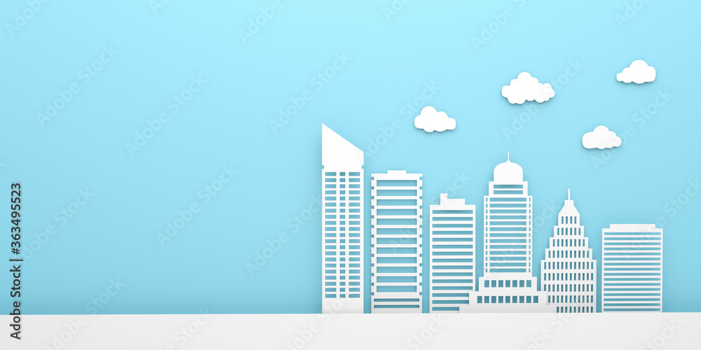 white paper skyscraper building modern city