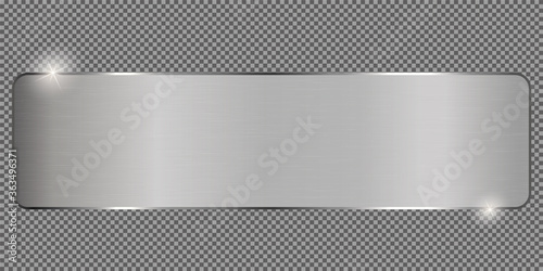silver ribbon banner on transparent background	

