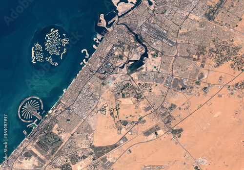 Satellite image of Dubai