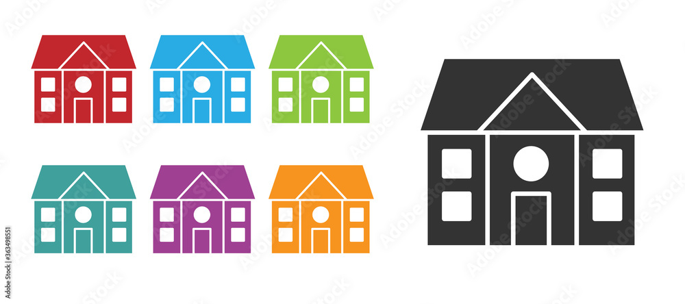 Black House icon isolated on white background. Home symbol. Set icons colorful. Vector Illustration. Black House icon isolated on white background. Home symbol. Set icons colorful. Vector Illustration.