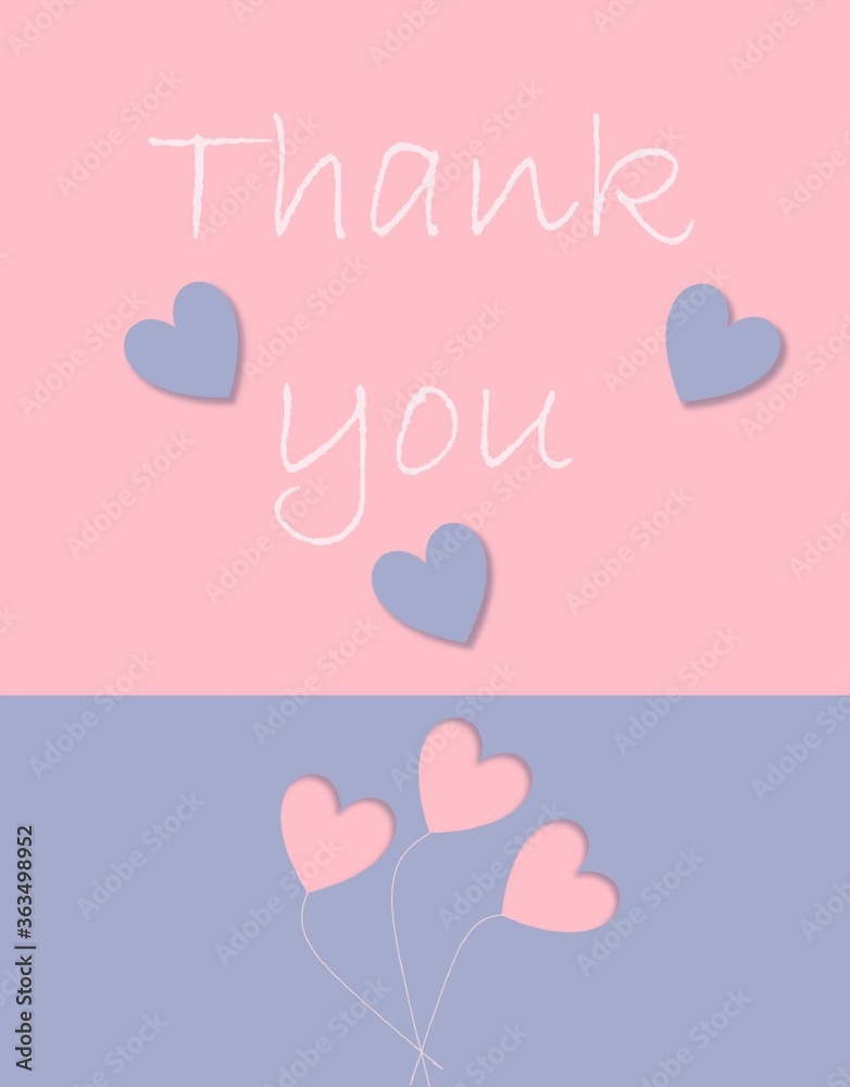 Thank you colorful heart  card with hearts