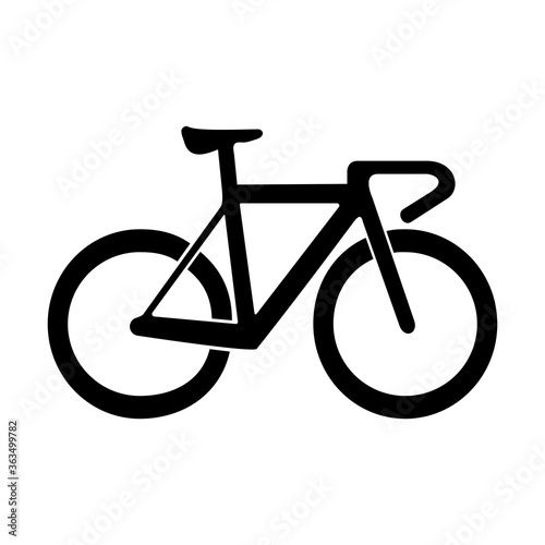 Bicycle flat icon isolated on white background, concept of road race, eco-friendly and healthy