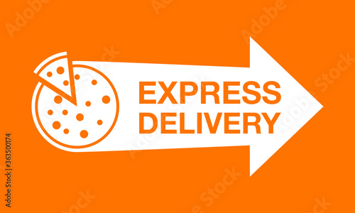 Pizza express delivery. Fast Delivery Logo Template Design Vector.