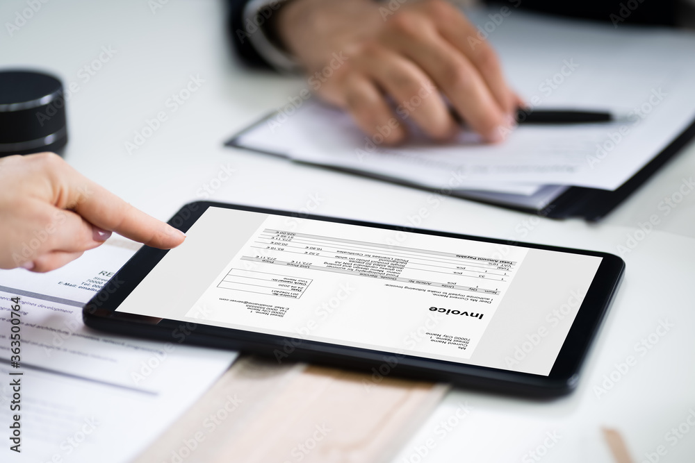 E Invoice Or Bill On Digital Tablet E Invoice Or Bill On Digital Tablet