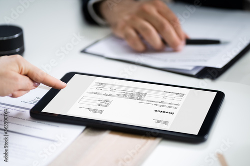 E Invoice Or Bill On Digital Tablet
