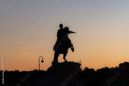 Bronze horseman statue in S.-Petersburg