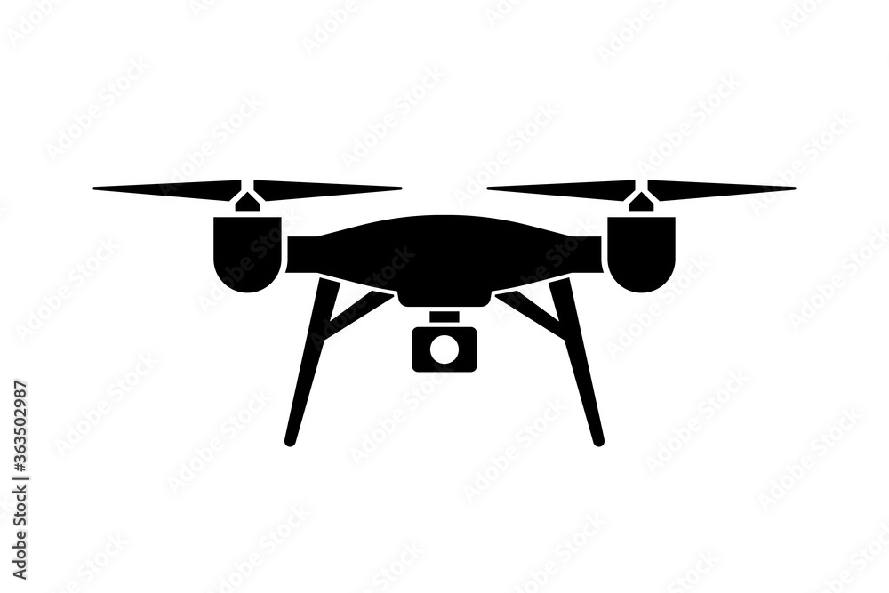 Drone quadcopter icon. Vector isolated element. Action camera fly. Digital vector illustration. Digital technology. Stock vector.