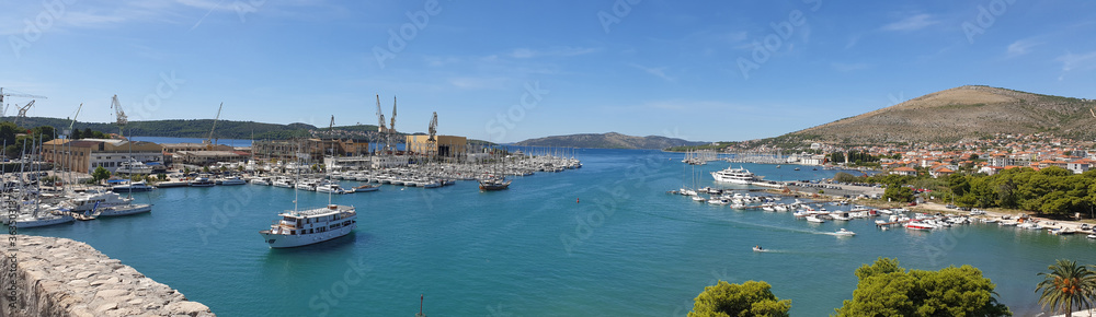 Entrance to the port of Trogir Croatia, marina for yachts and cruise ships