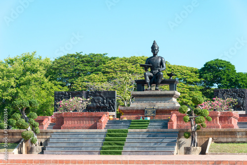 Monument of King Ramkhamhaeng The Great in Sukhothai Historical Park  Sukhothai  Thailand.