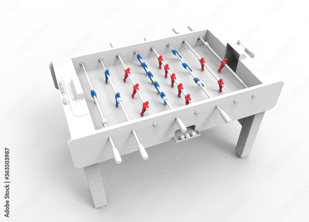 Fototapeta premium White Green Table Top Soccer 3D rendering