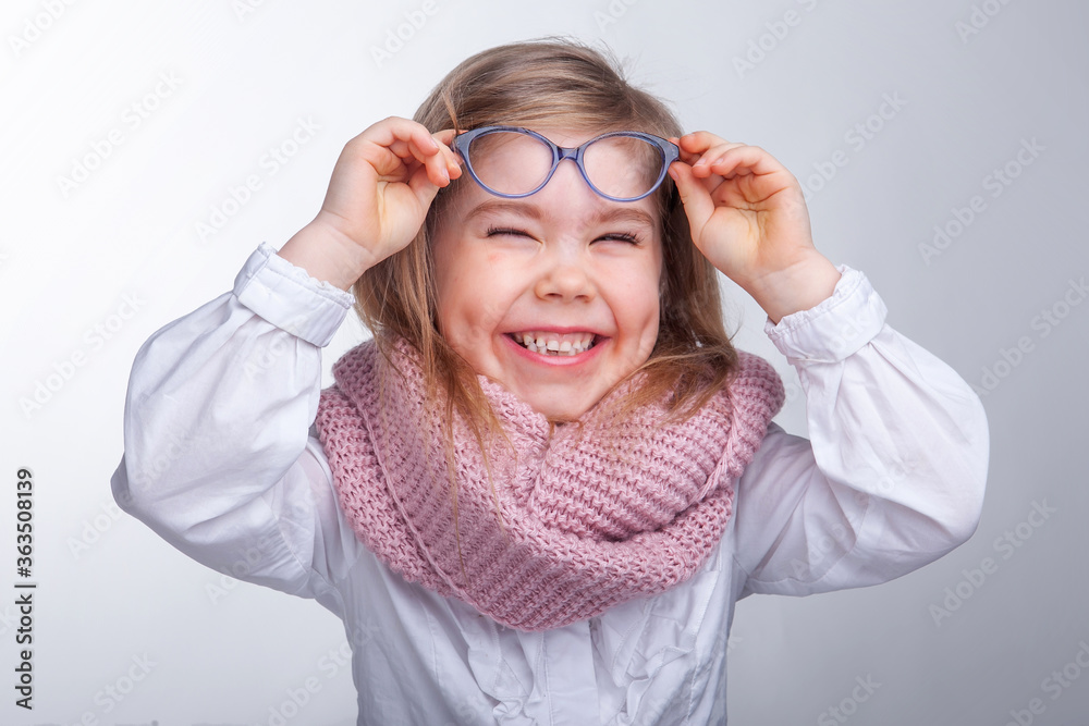 girl teenager in glasses for vision in the studio girl teenager in glasses for vision in the studio
