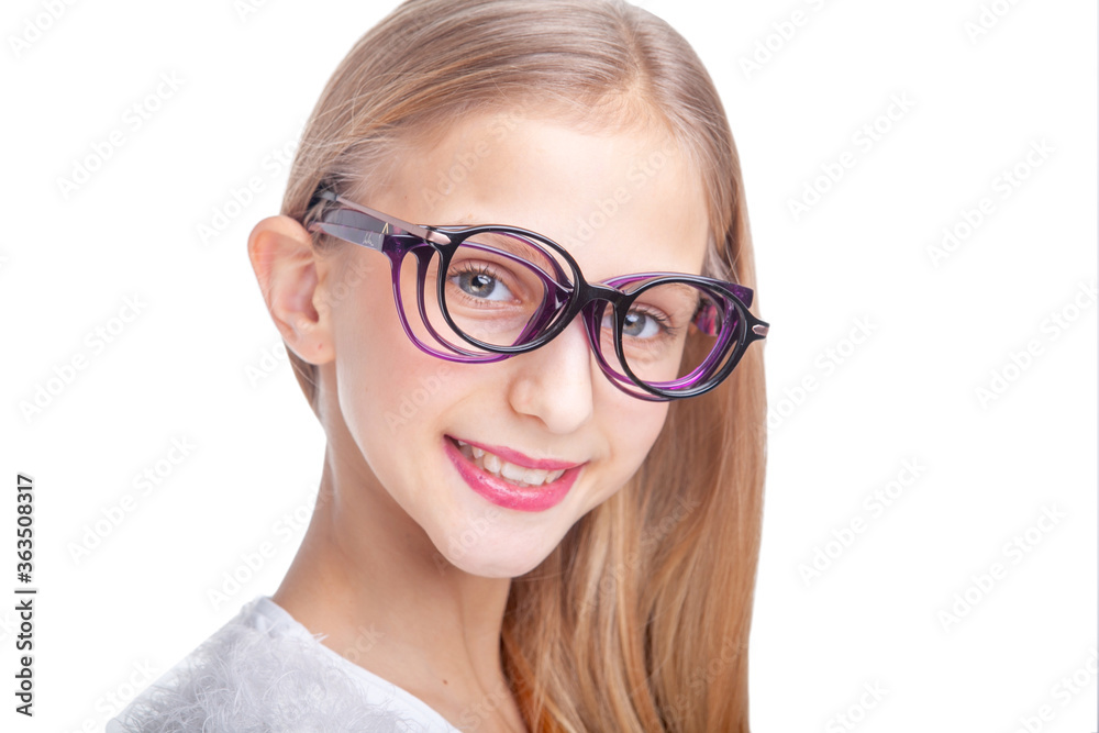 girl teenager in glasses for vision in the studio girl teenager in glasses for vision in the studio