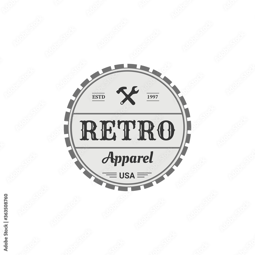 retro vintage badge logo design. Vector design element, classic style element, business sign, logos, identity, labels, badges and object, vector illustrations.