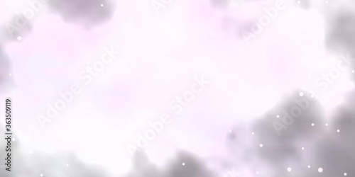 Light Purple vector layout with bright stars. Decorative illustration with stars on abstract template. Theme for cell phones. © Guskova