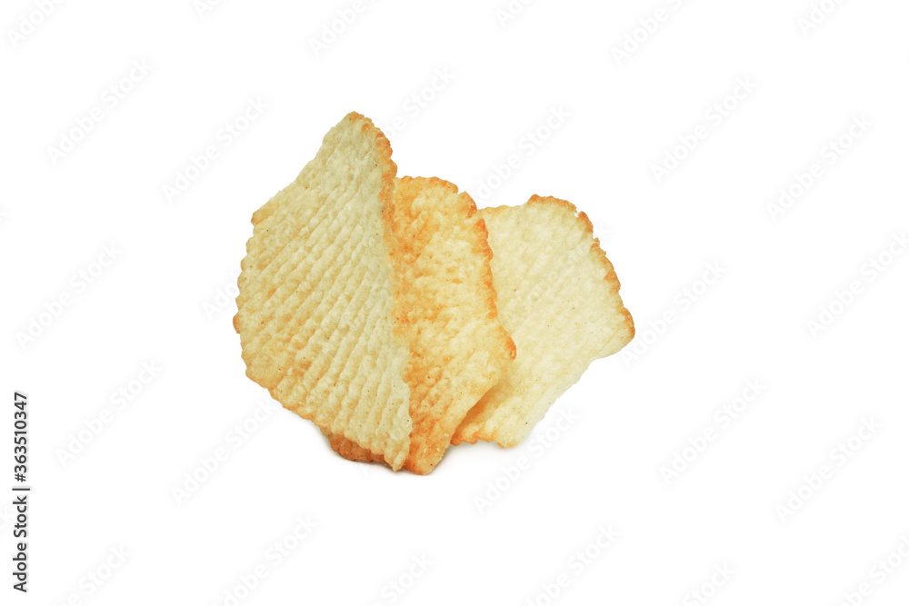 Corrugated Potato Chips. Snack. Isolate Corrugated Potato Chips. Snack. Isolate