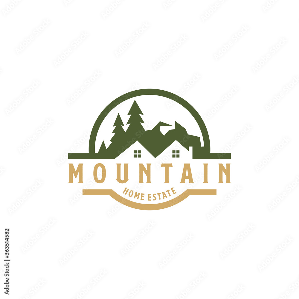 Mountain Real Estate Logo Design Vector Stock Vector Adobe Stock