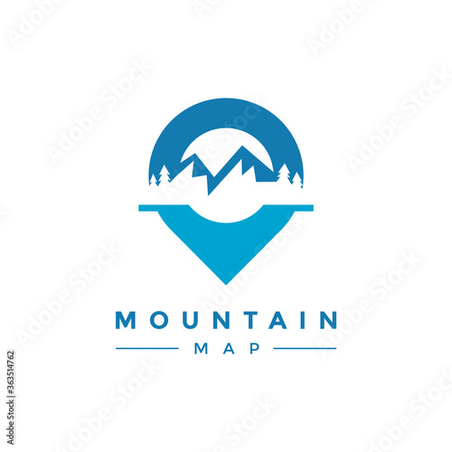 Map Mountain Logo Vector Icon Design