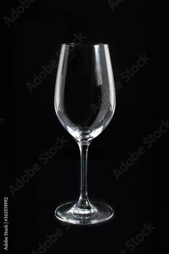 Empty Wine Glass Black Background