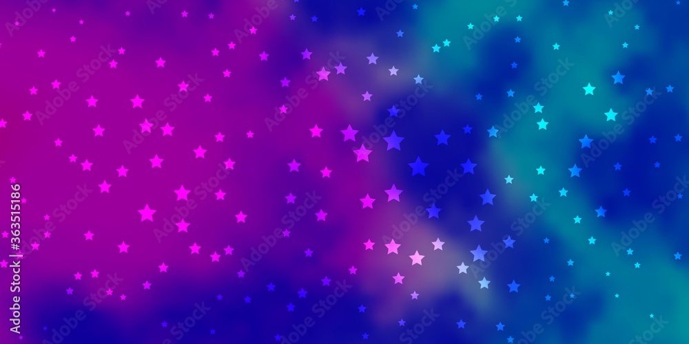 Dark Pink, Blue vector pattern with abstract stars. Blur decorative design in simple style with stars. Pattern for wrapping gifts.