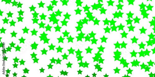 Light Green vector template with neon stars. Colorful illustration with abstract gradient stars. Design for your business promotion.