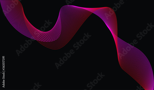 Abstract purple wave background,Vector Abstract colorful background.optical art abstract background wave design on Black.