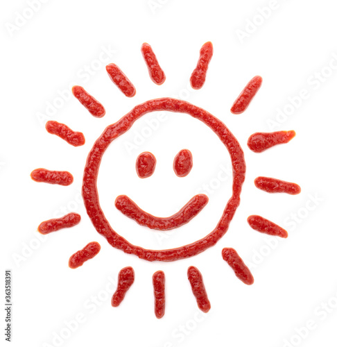 ketchup smile isolated on white background