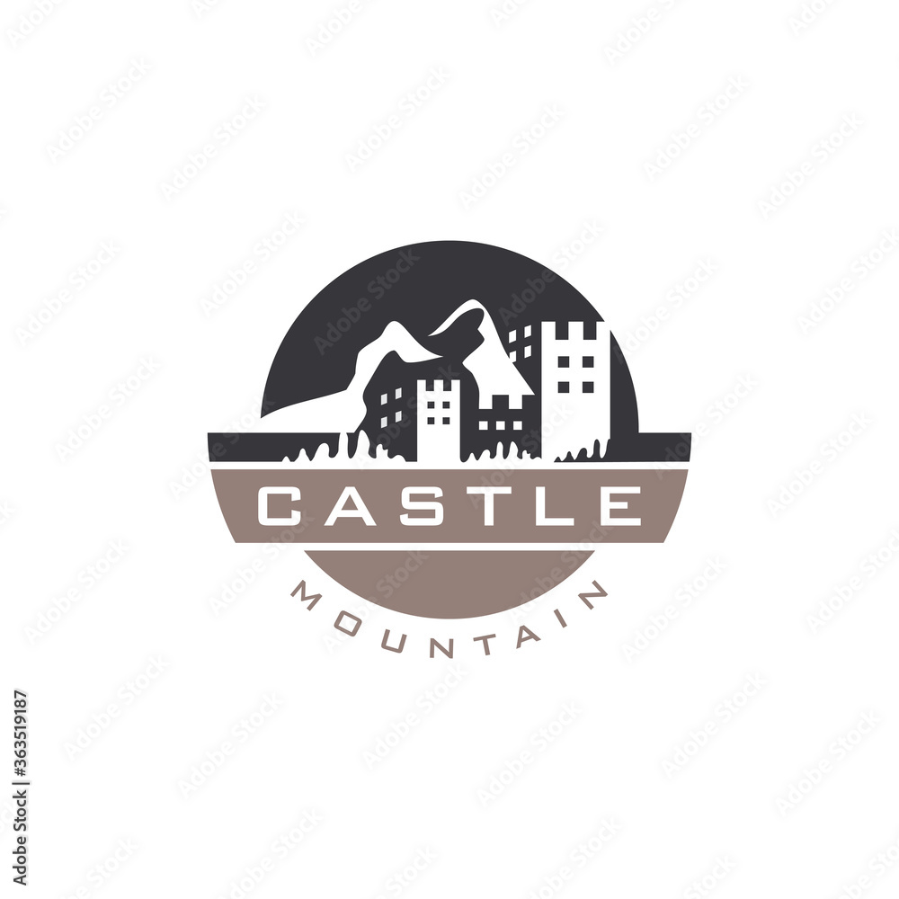 Castle Mountain Logo Vector Icon Design Castle Mountain Logo Vector Icon Design