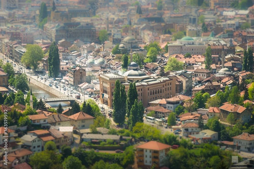aerial view of the city of sarajevo