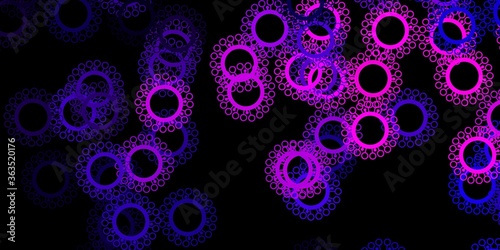 Dark purple vector texture with disease symbols.