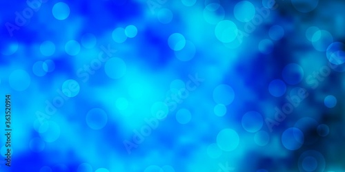 Light BLUE vector backdrop with circles. Abstract decorative design in gradient style with bubbles. New template for your brand book.