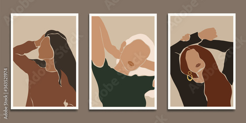 Modern art prints in boho style. Eps10 vector.