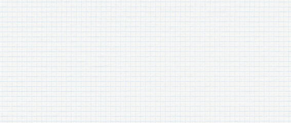 Lined paper background. White notebook sheet with blue grid banner