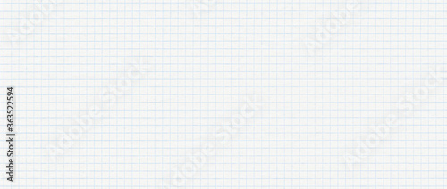 Lined paper background. White notebook sheet with blue grid banner