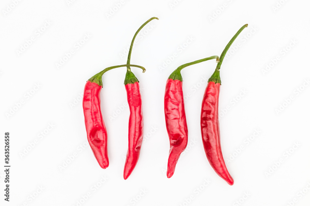 Red pepper on white background