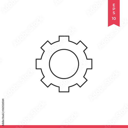 Gear icon vector. Cogwheel sign