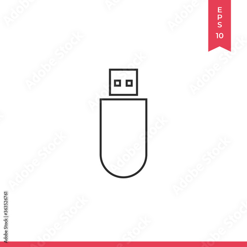 Flash drive icon vector. USB sign