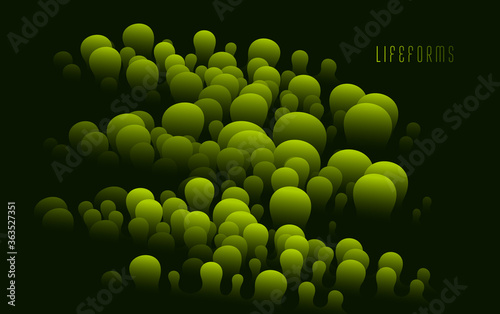 Abstract bio life form colorful fluid vector background, dimensional gradient shape element for design, flowing 3D wave, color dynamic motion layout.