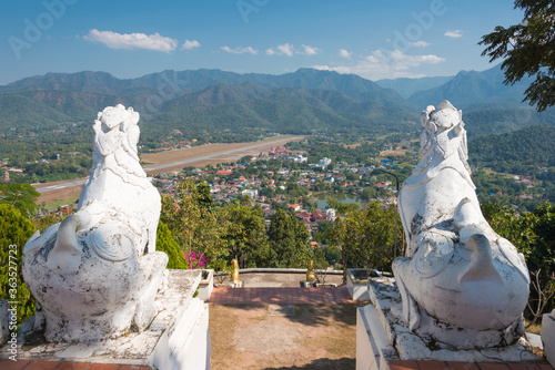 Mae Hong Son Town view from Wat Phrathat Doi Kongmu in Mae Hong Son, Thailand. photo