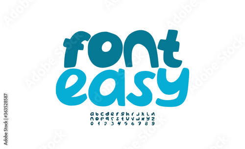 Hand drawn alphabet fonts. Typography doodle style creative font. Vector illustraion