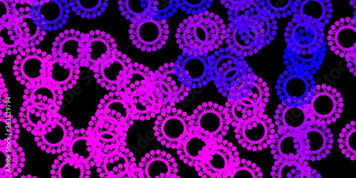 Dark purple, pink vector texture with disease symbols.