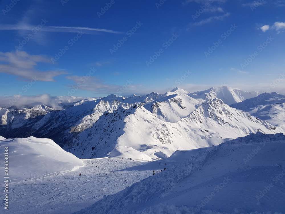 snow covered mountains