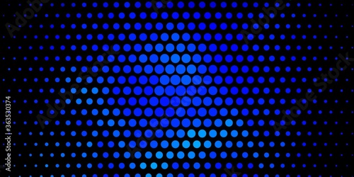 Dark BLUE vector backdrop with circles. Illustration with set of shining colorful abstract spheres. Pattern for websites, landing pages.