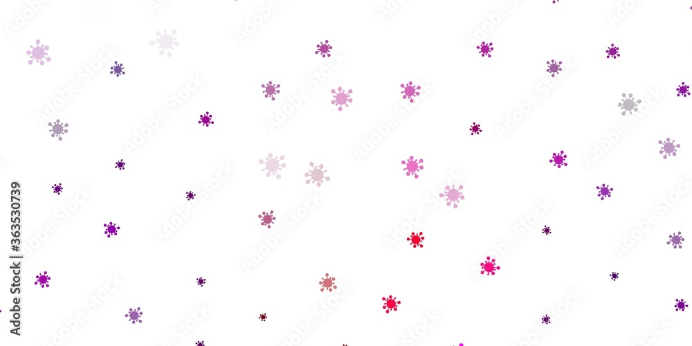 Light purple, pink vector template with flu signs.