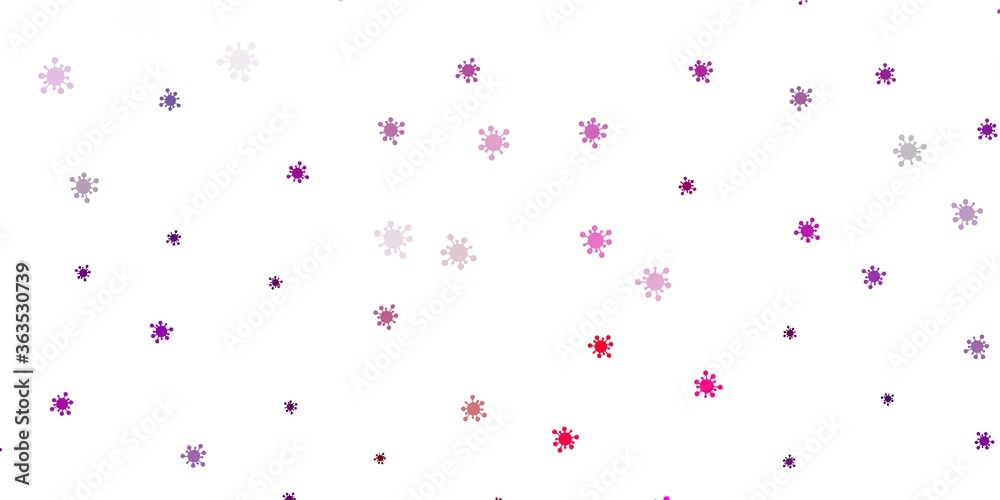 Light purple, pink vector template with flu signs. Light purple, pink vector template with flu signs.