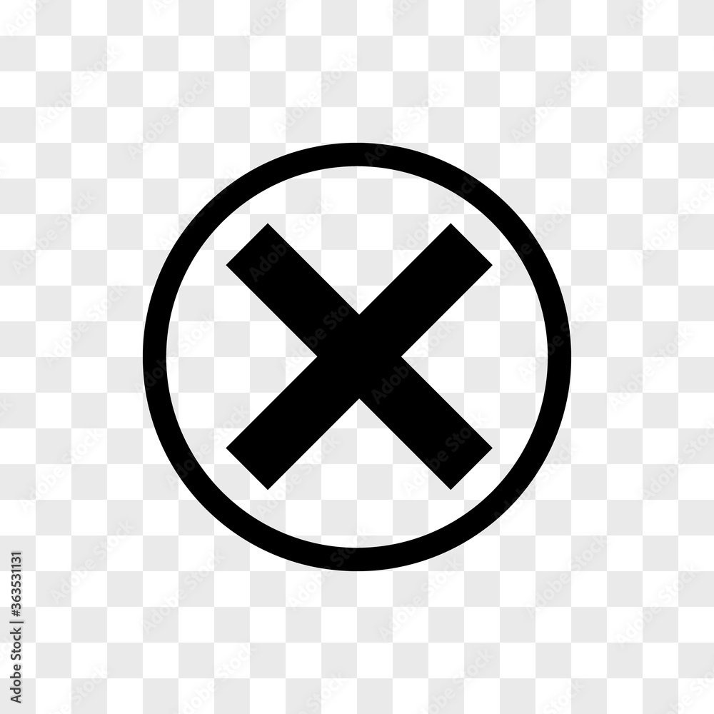 Obraz premium Cancel internet close or delete ''X'' icon in checkerboard BG. Internet flat icon symbol for applications.