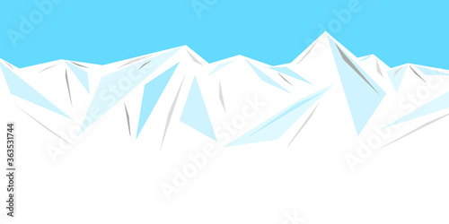 Illustration of an ice mountain range  Snow mountain  iceberg or ice composed of geometric patterns. Cool background.                                                                                                            